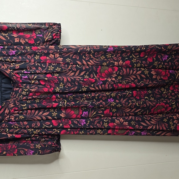 Guess Womens Black Floral Chiffon Long Sleeve Cutout Lace Up Maxi Dress 6 - Picture 9 of 9